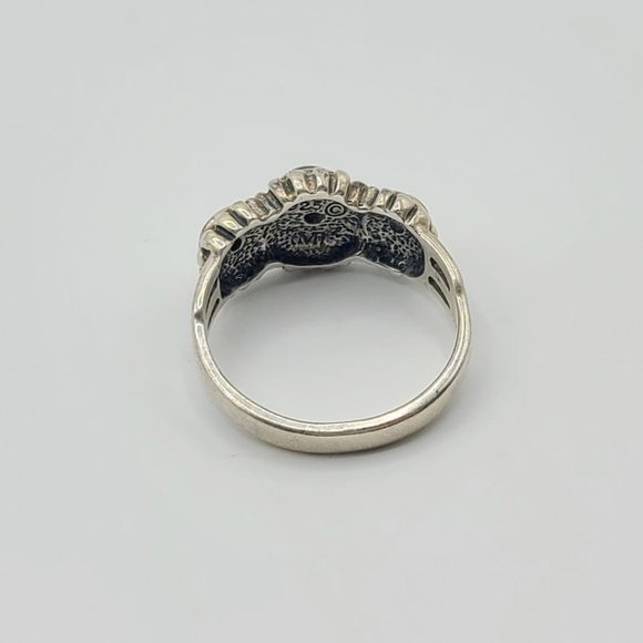 Vintage Sterling Silver Lapis Moonstone Ring, Size 9 - Picture 5 of 9